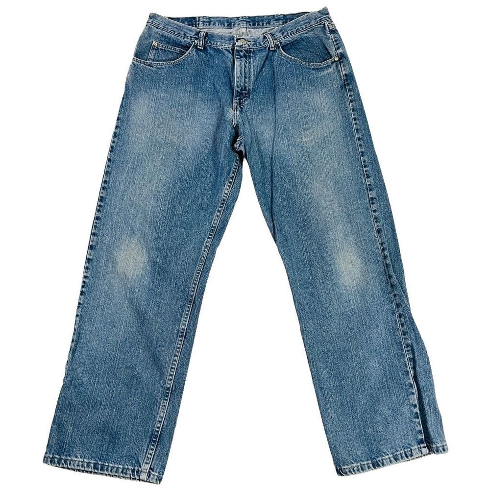 Mens Wrangler Cotton Relaxed Fit Straight Leg Jeans Size 36 X 30
